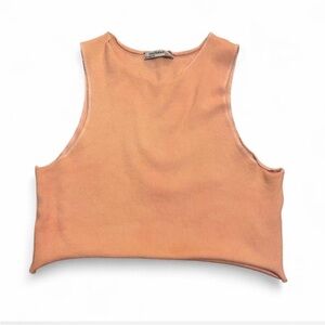 Zara light orange / peach colored ribbed crop top